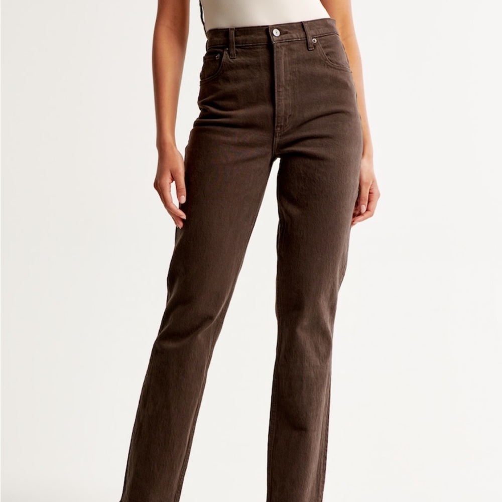 Abercrombie & Fitch Women's High Rise Jeans - Brown